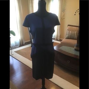 Navy Blue and Black Tulip Dress